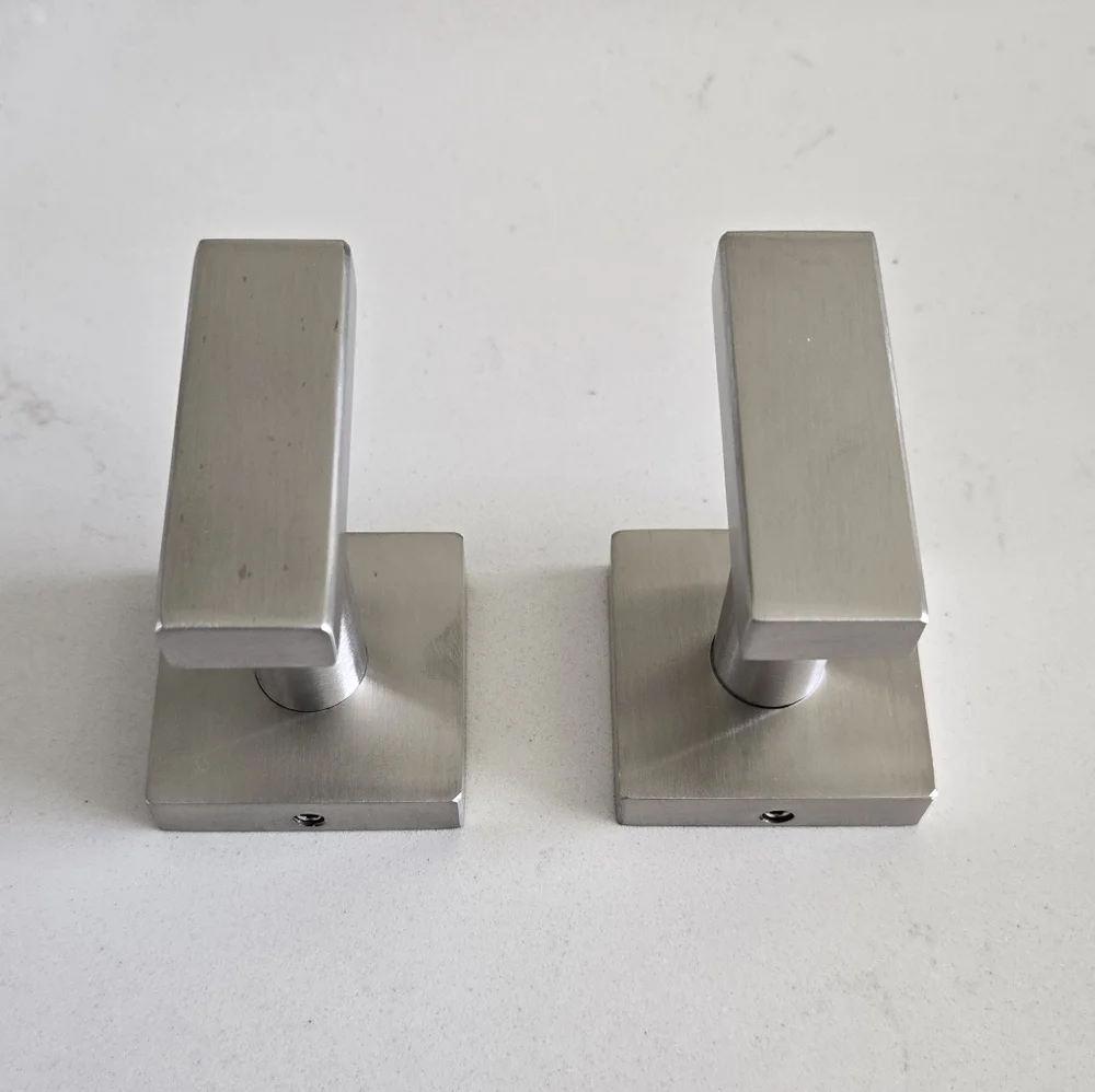 Sleek Silver Geometric Wall Hooks
